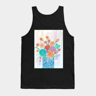 Bright Colourful Florals Tank Top